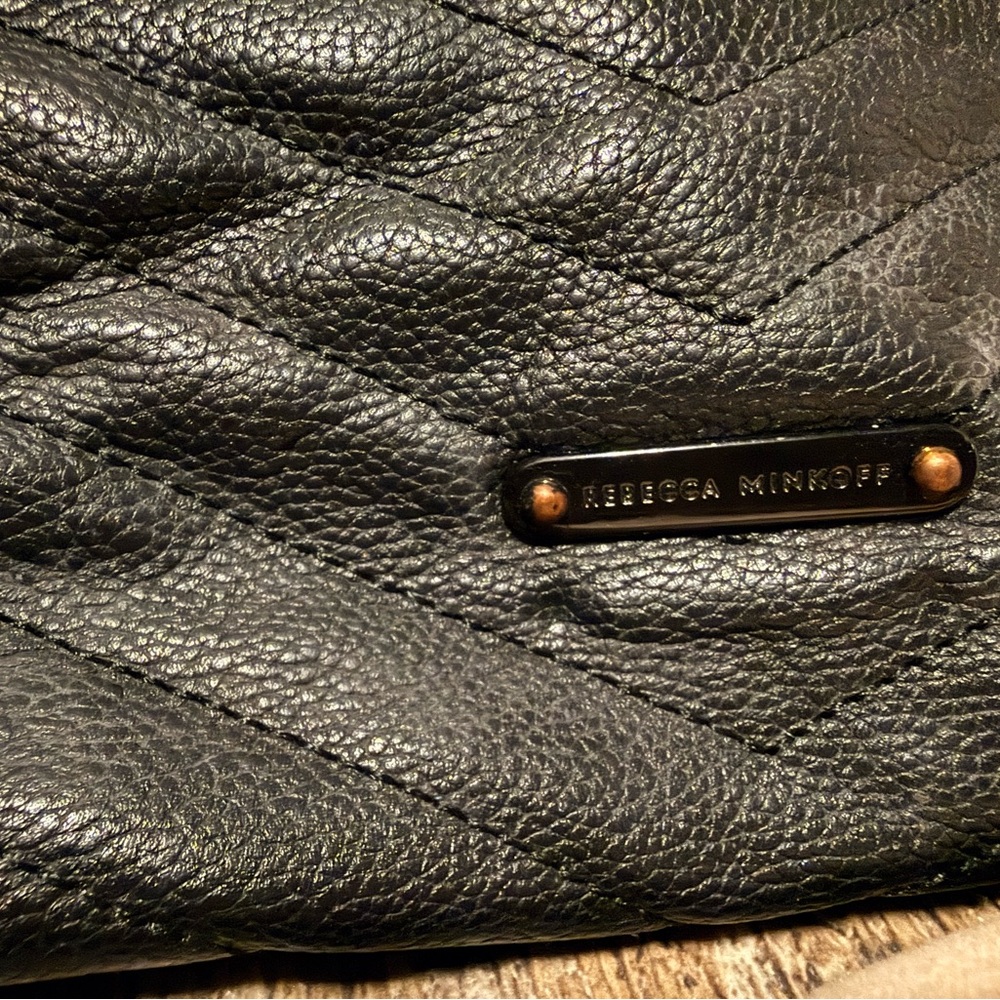 Rebecca Minkoff Chevron Quilted Black Shoulder Bag - Picture 3 of 7